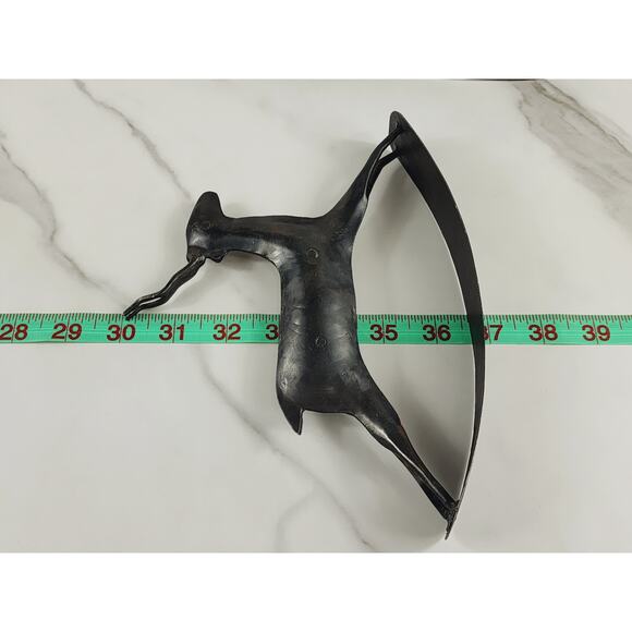 African Antelope Deer Gazelle Metal Rocking Rustic Crafted 9" Brown Decor x2 - Picture 13 of 13